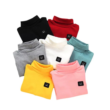 Robot Badge Unisex Turtle Neck Tops