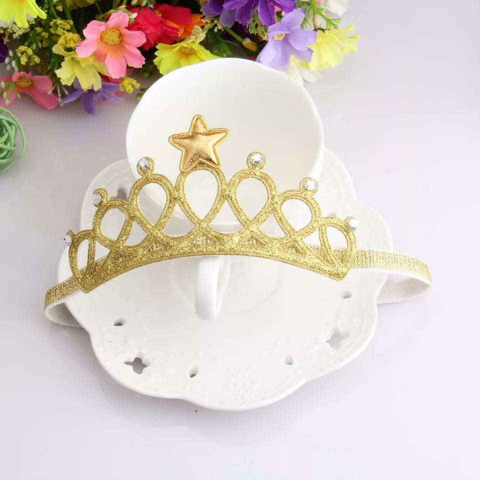  MERRYHAPY 1pc Wedding Kids Decor Princess Crown Topper Bandana  Headband Crispy Crowns Gold Crown Centerpieces for Tables Car Ornament Boys  Headband Crown for Girls Licey Hat Baby Cake Scarf : Toys