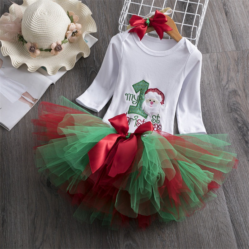 my first christmas tutu dress Baby's First Christmas - Baby Girls First Christmas Outfit - Christmas Tutu Outfit - Holiday Tutu Set - 1st Christmas Tutu