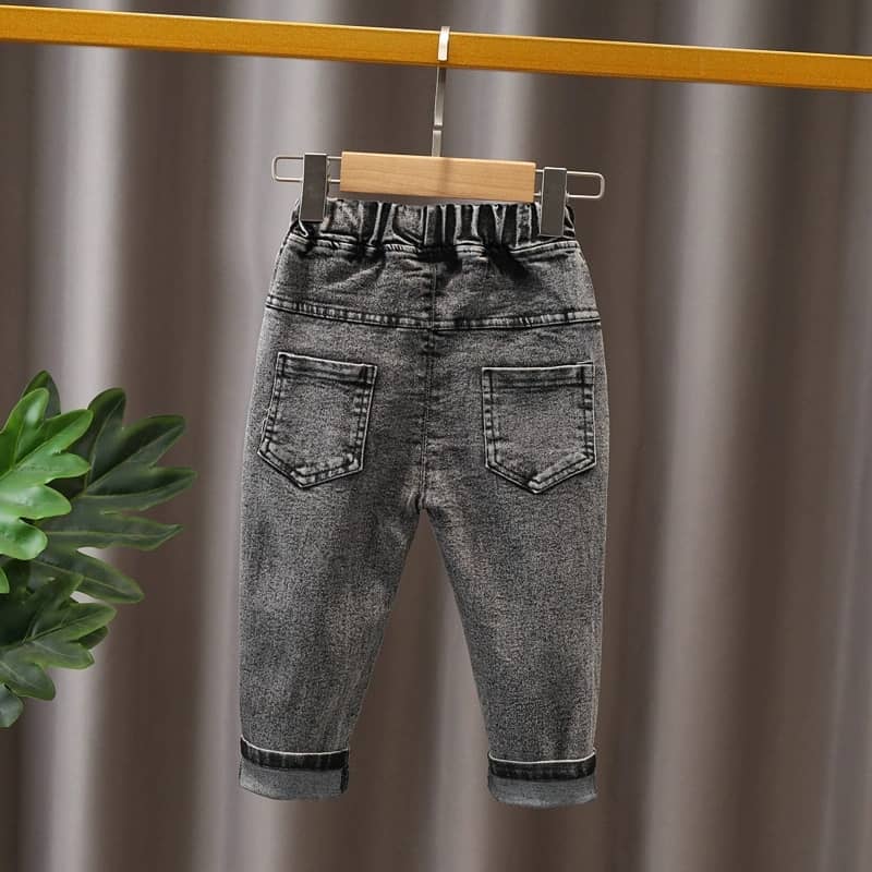 Stylish Striped Polo and Denim Pant Set