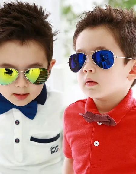 Vintage Unisex Reflective Kids Sunglasses.