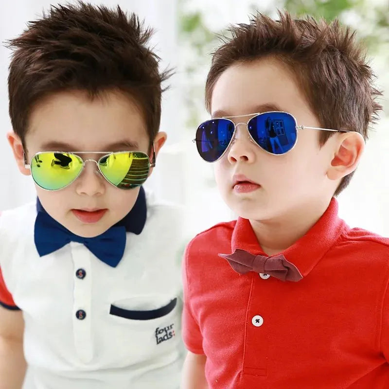 Vintage Unisex Reflective Kids Sunglasses.