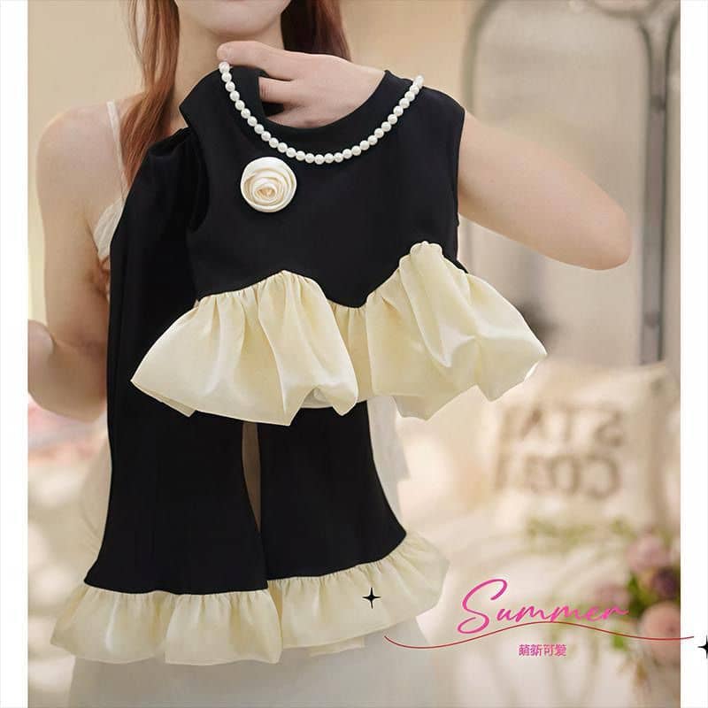 Pearl Pop, Rose & Ruffle Pants Set