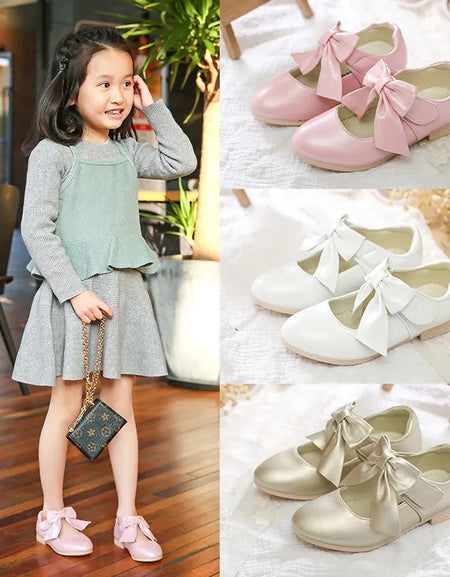 Classy Girls Bow Strap Pumps