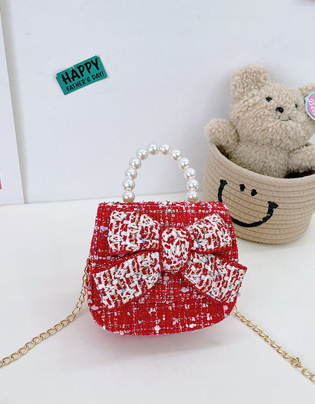 Chic Bow Mini Tweed Bag