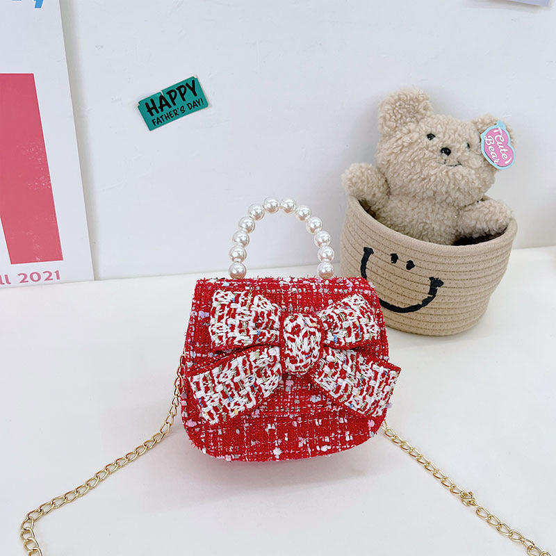 Chic Bow Mini Tweed Bag
