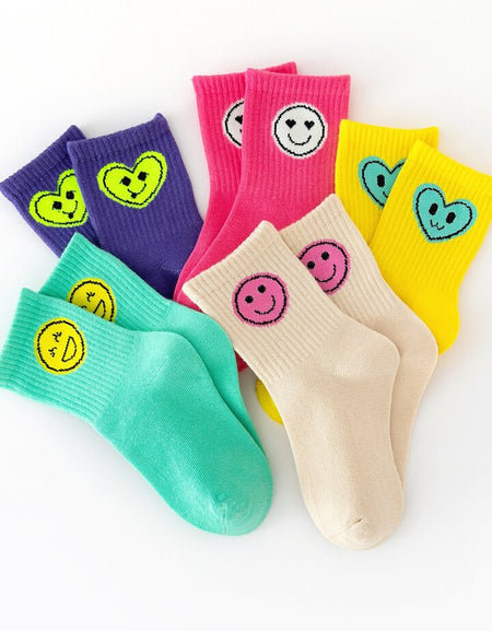 5Pairs Emoji Design Crew Socks Set