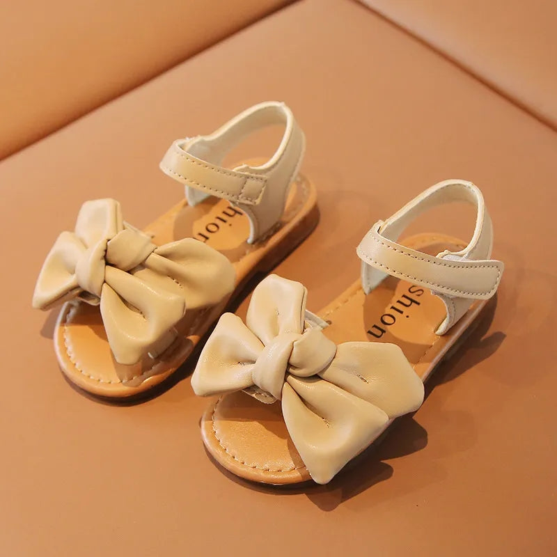 Knotted Faux Leather Bow Sandals