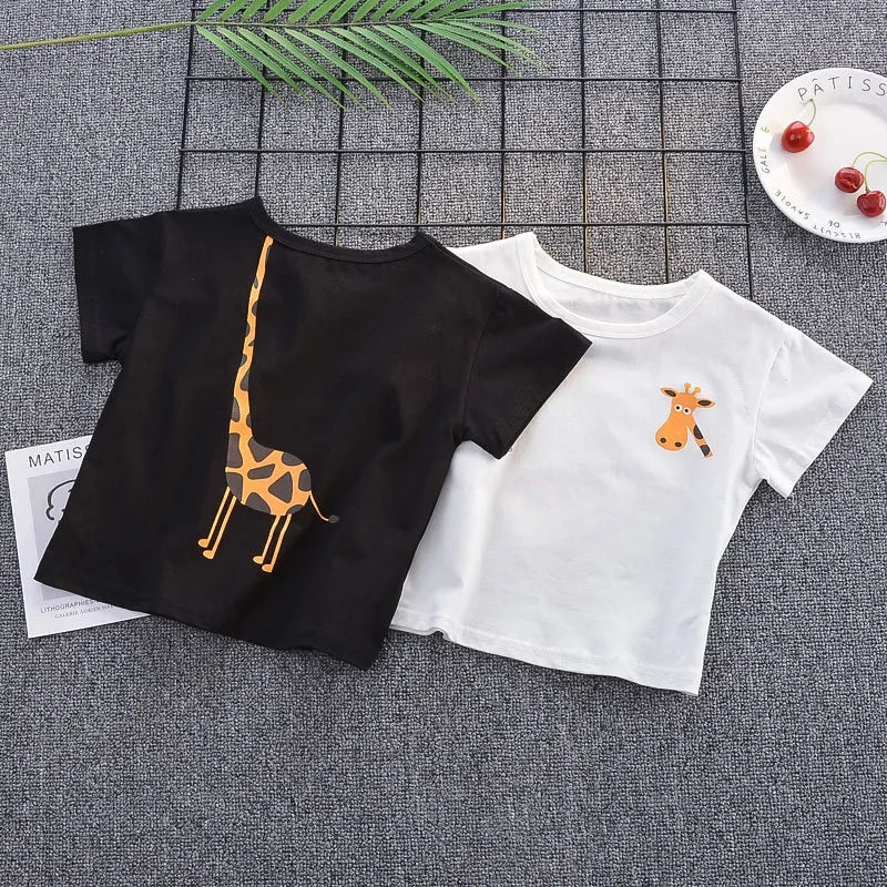 2pcs Giraffe print Tshirt and short set