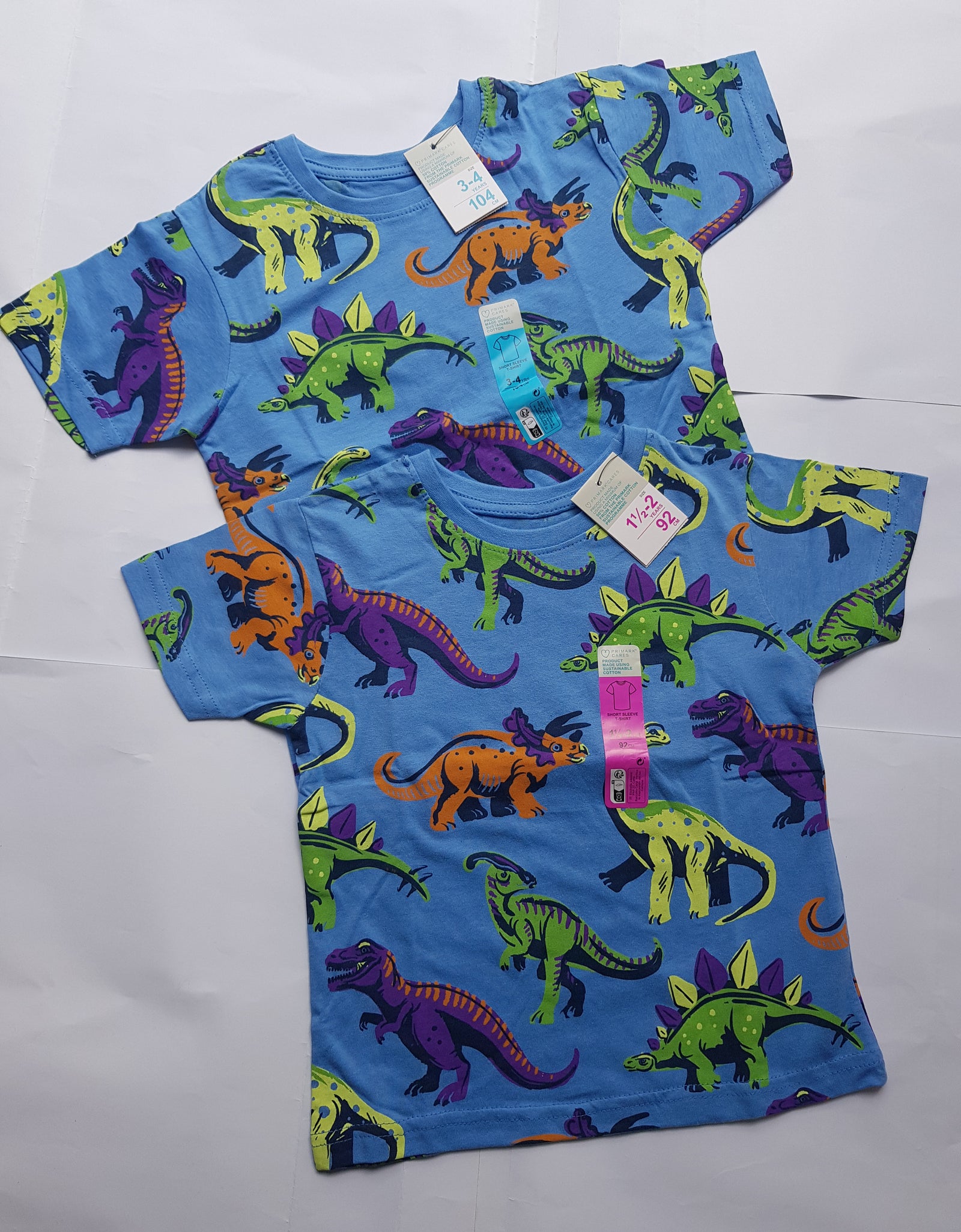 Primark Boys Short Sleeved Dino Print T-Shirt.