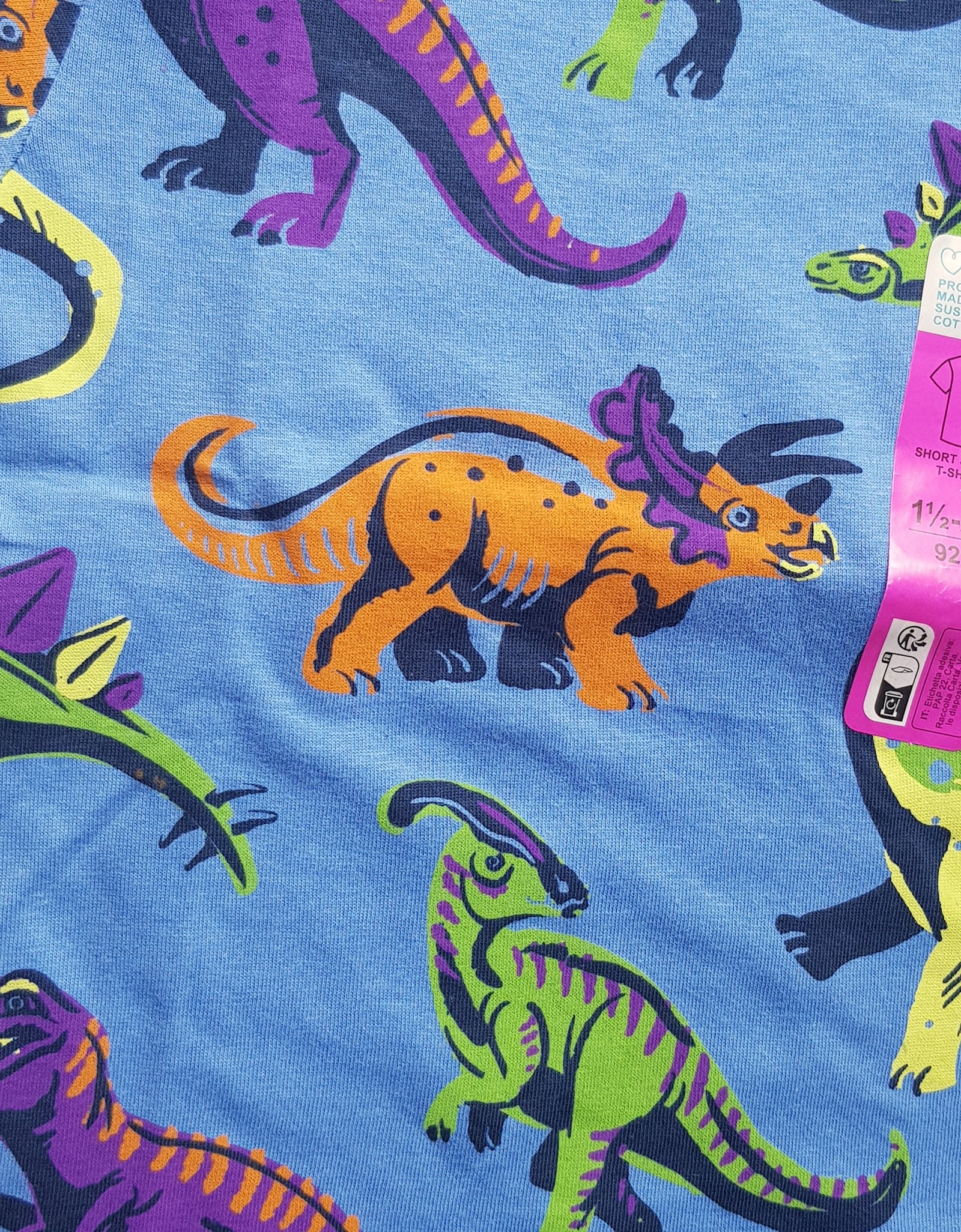 Primark Boys Short Sleeved Dino Print T-Shirt.