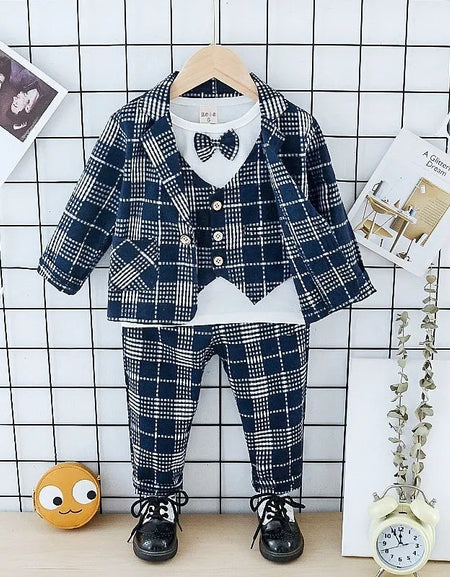 Boys Plaid Formal Outfit
