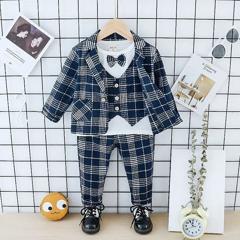 Boys Plaid Formal Outfit