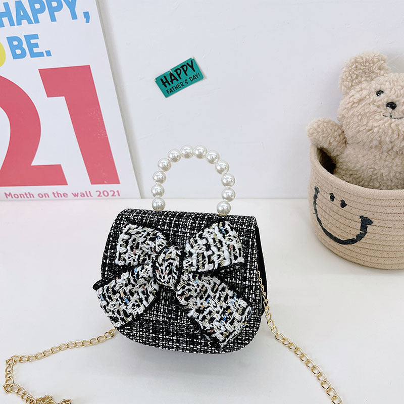 Chic Bow Mini Tweed Bag