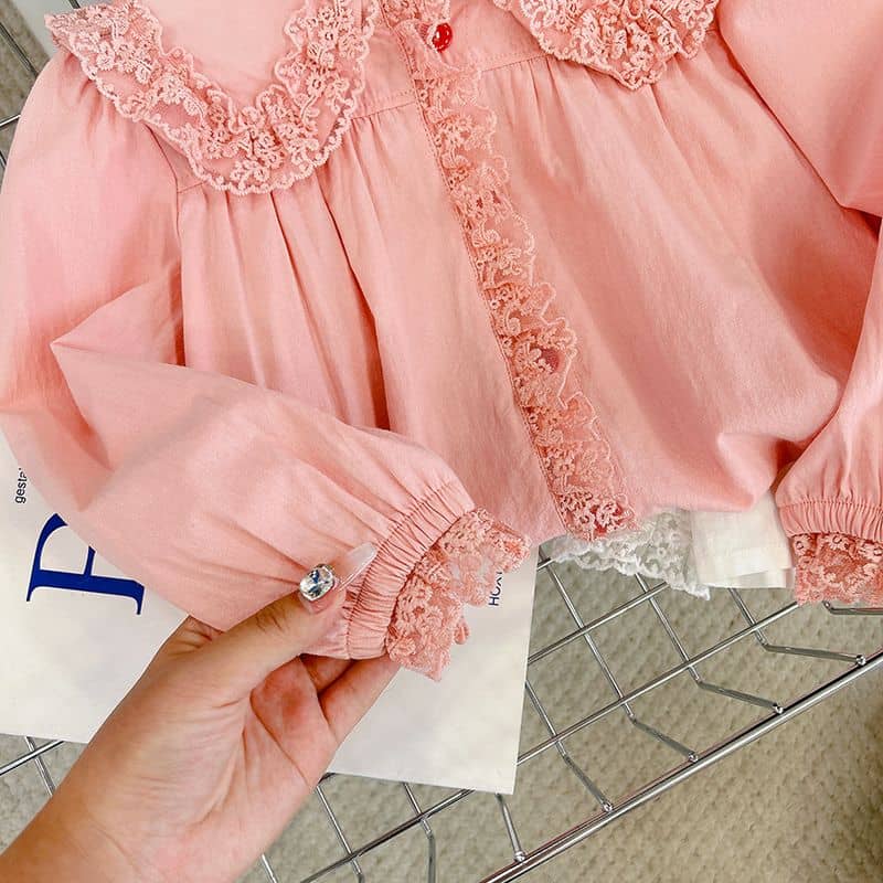 Lace Detail Collared Blouse