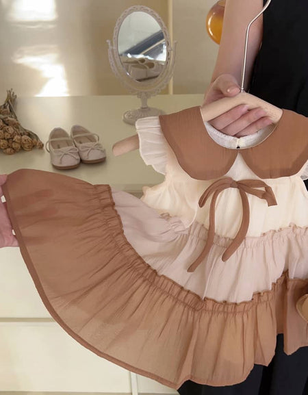 Two-tone Multilayer Bow Dress