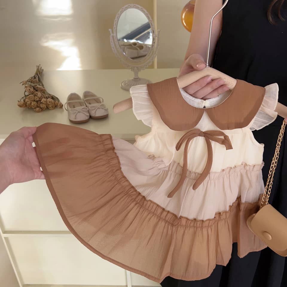 Two-tone Multilayer Bow Dress