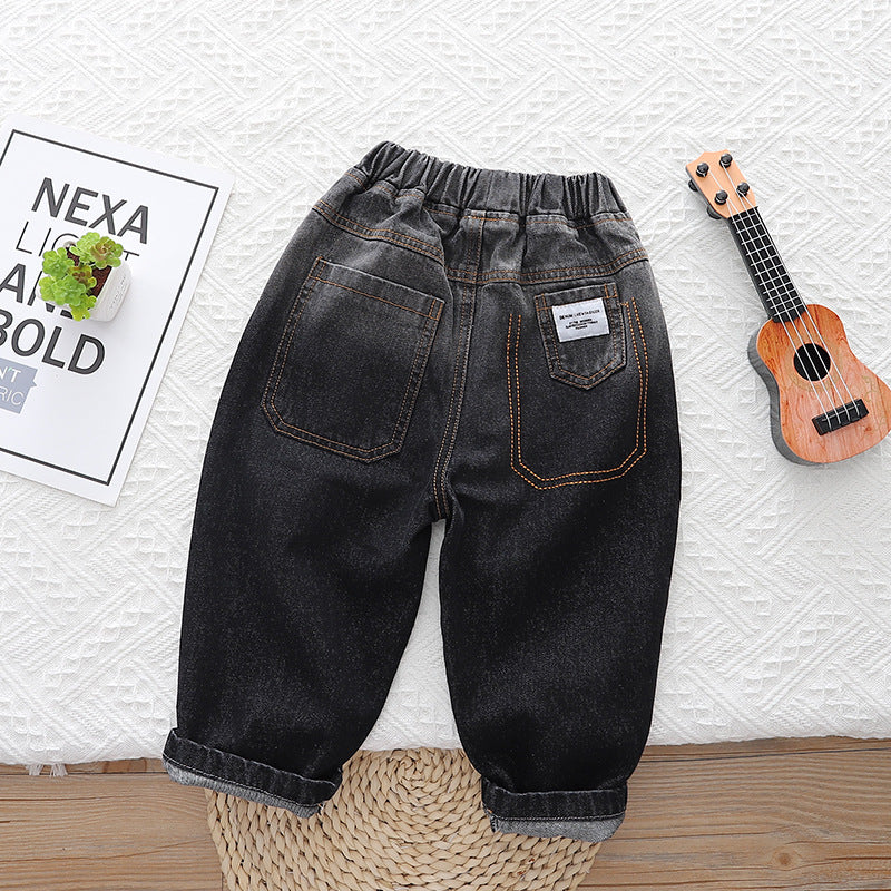 Kids Unisex Black Denim Pants
