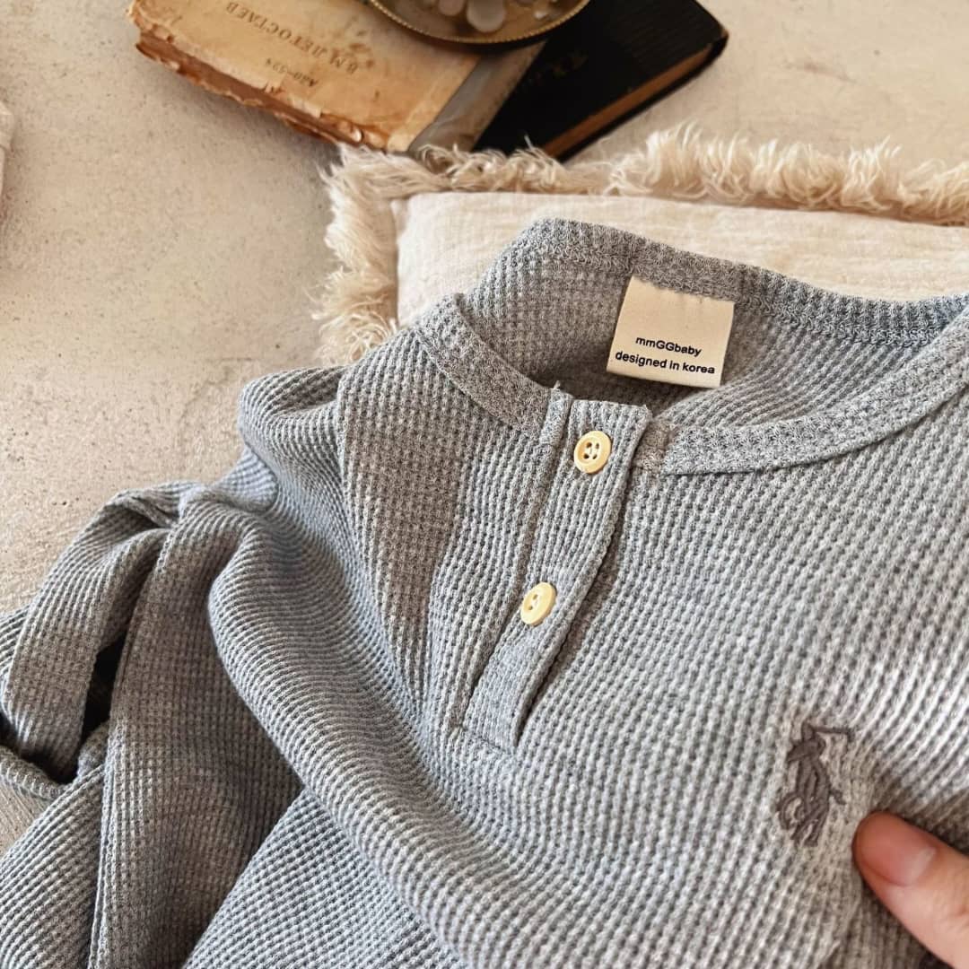 Cozy Waffle Knit Henley Top