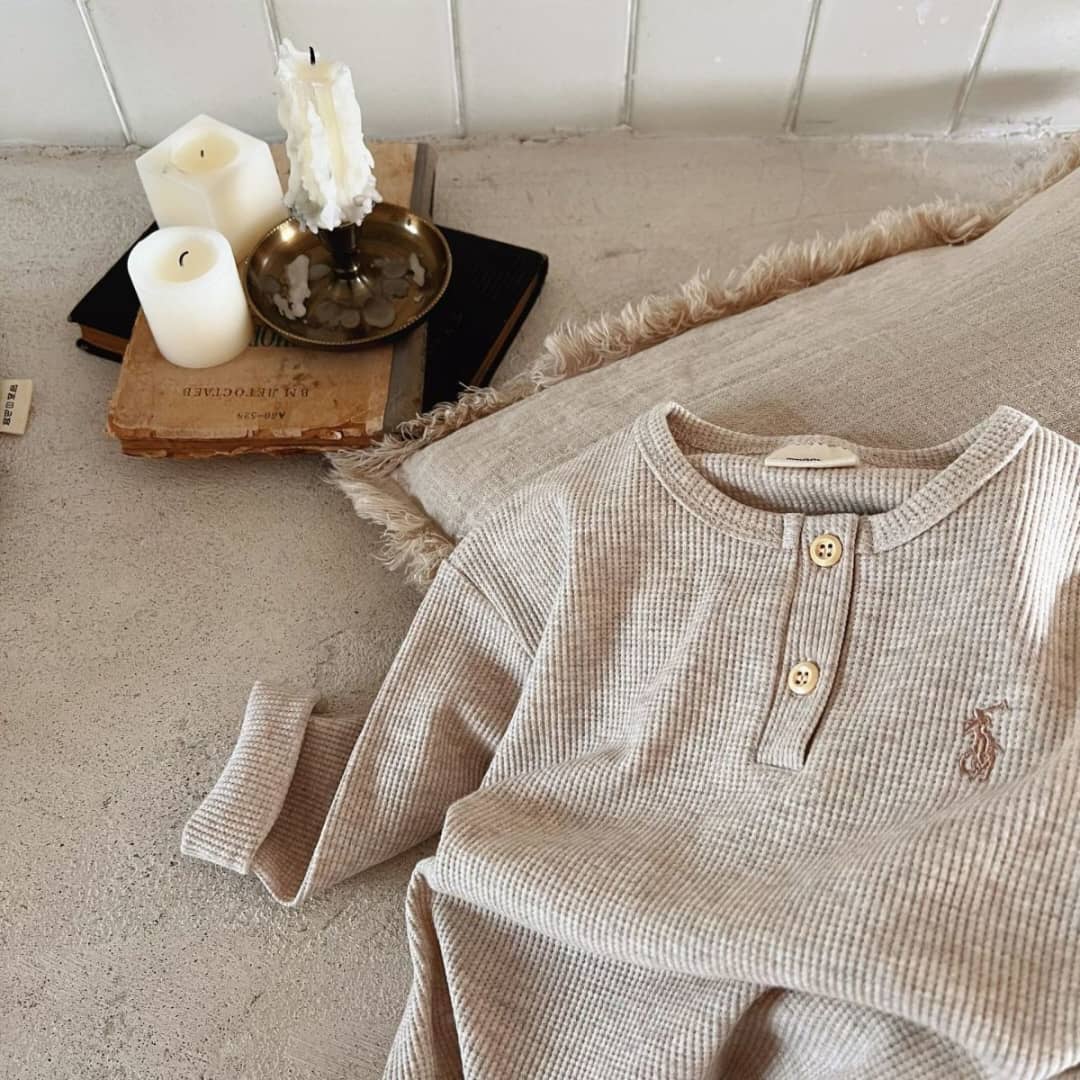 Cozy Waffle Knit Henley Top