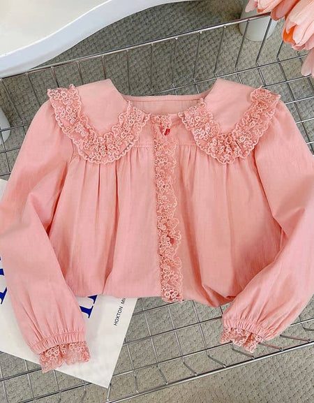 Lace Detail Collared Blouse