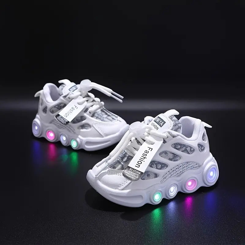 Patchwork Chunky Light Up Retro Sneakers