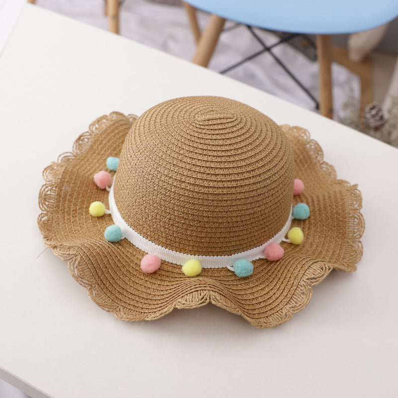 Girls Summer Straw Sun Hat and Bag