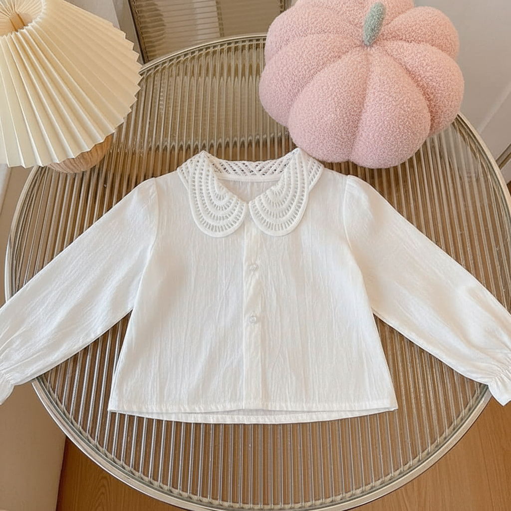 Elegant Lacey Collar Shirt