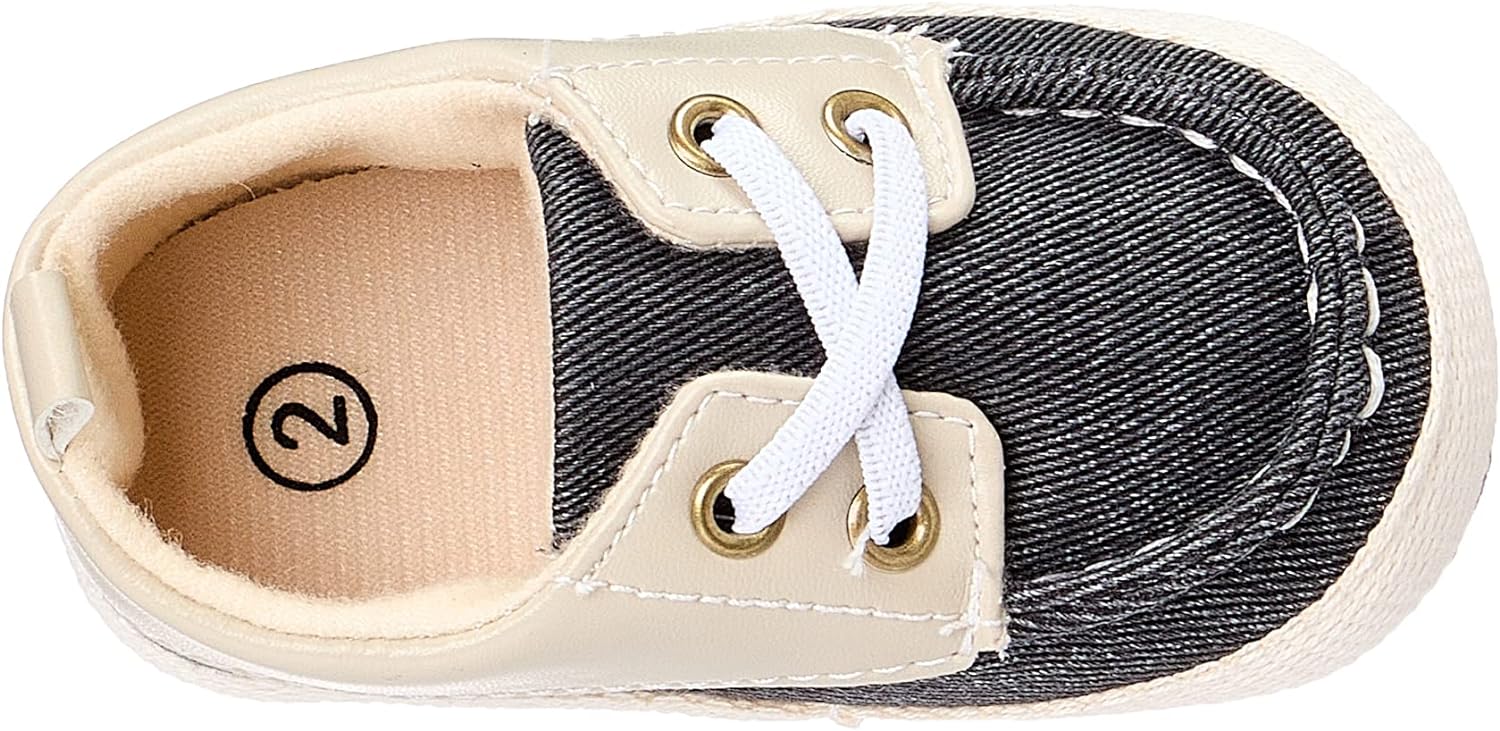 STITCHED LOW-TOP LACE UP BABY SHOES