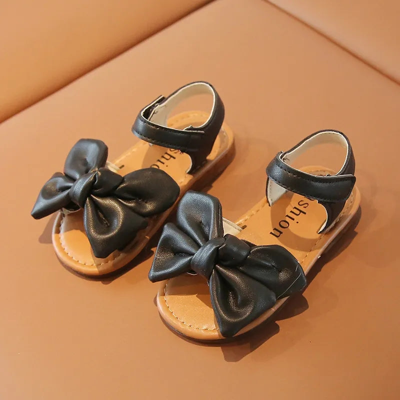 Knotted Faux Leather Bow Sandals