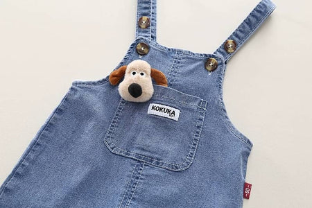 3D Puppy Denim Dung and Tee Set