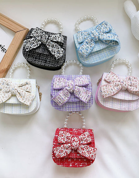 Chic Bow Mini Tweed Bag