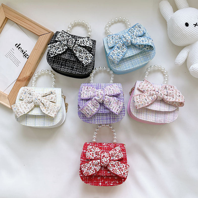 Chic Bow Mini Tweed Bag