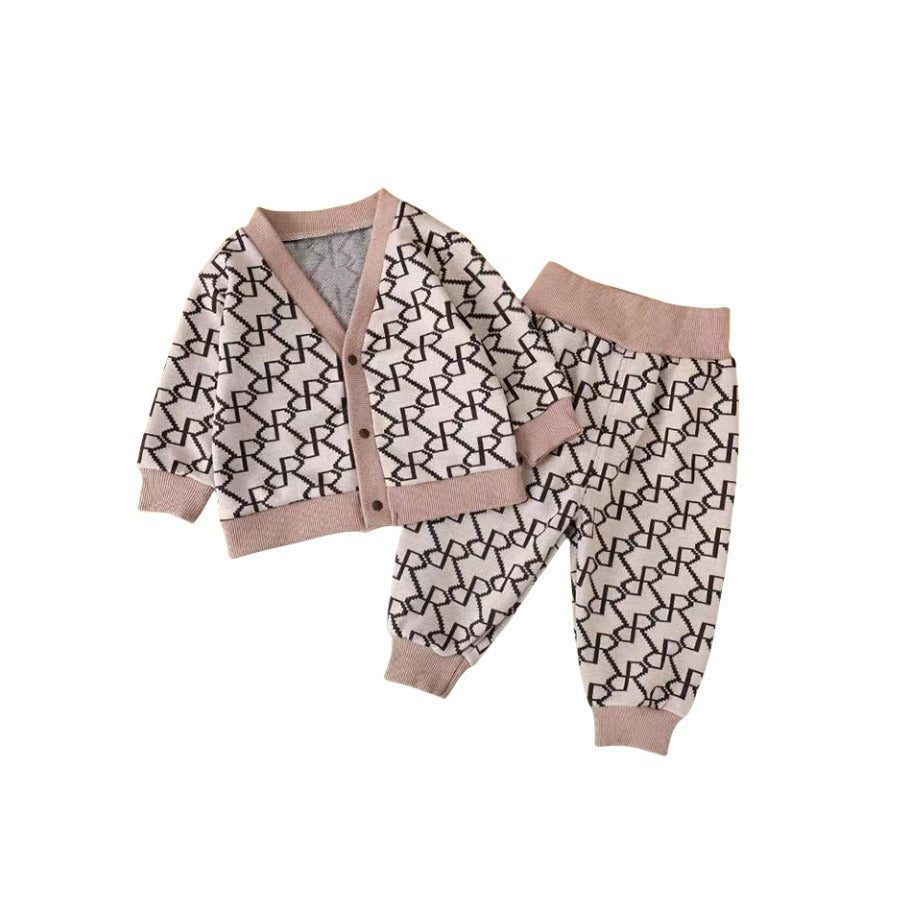 Chic Monogram Knitwear 3Piece Set