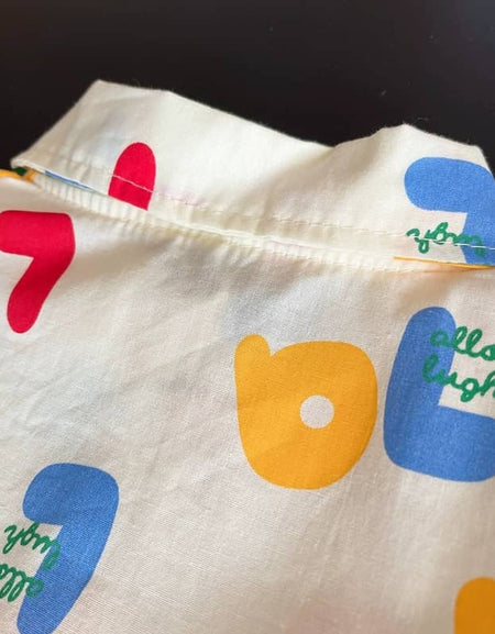 Vibrant Print Shirt and Denim Shorts Duo