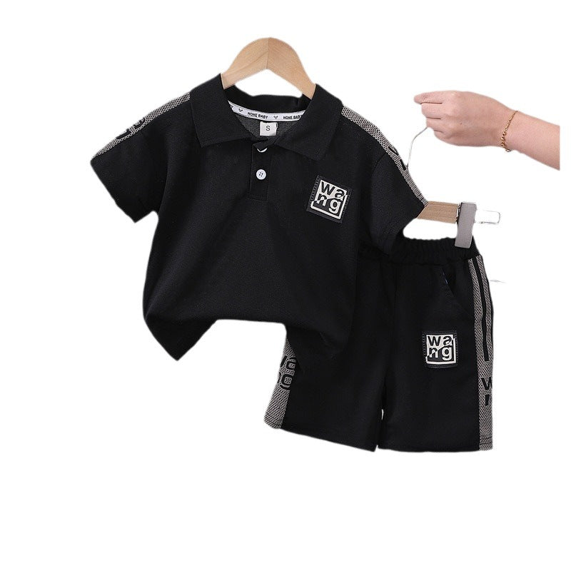 Stylish Boys Logo T-shirt and Short Ensemble.