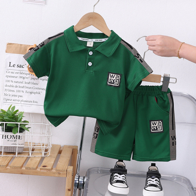 Stylish Boys Logo T-shirt and Short Ensemble.