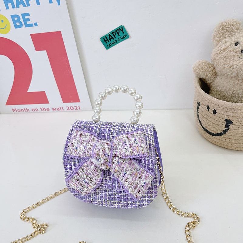 Chic Bow Mini Tweed Bag