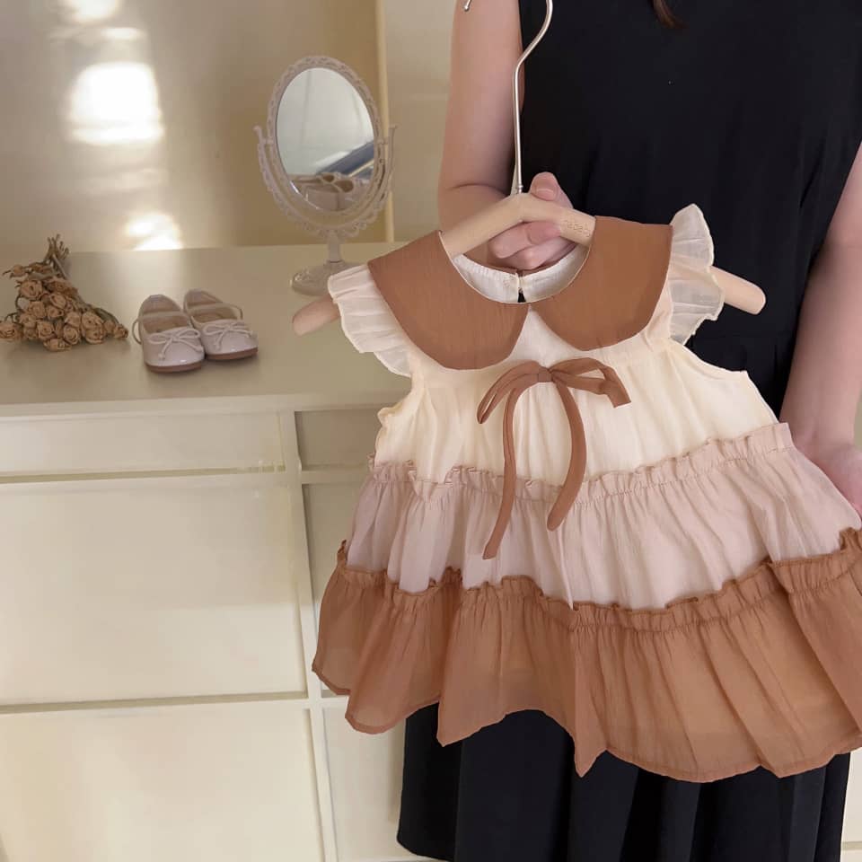 Two-tone Multilayer Bow Dress