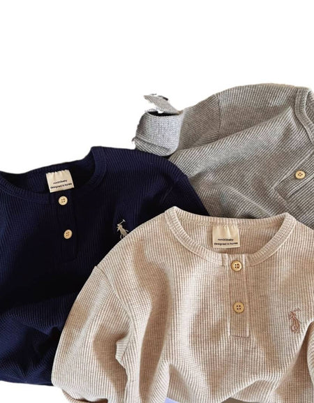 Cozy Waffle Knit Henley Top