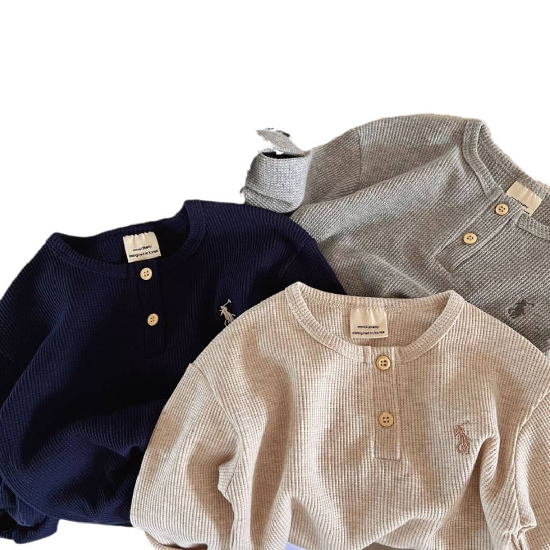 Cozy Waffle Knit Henley Top