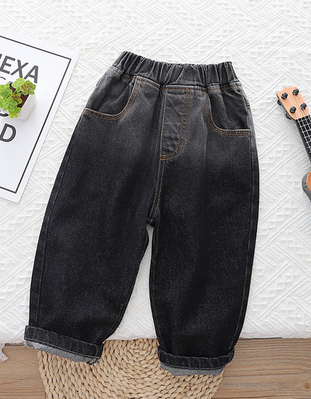 Kids Unisex Black Denim Pants