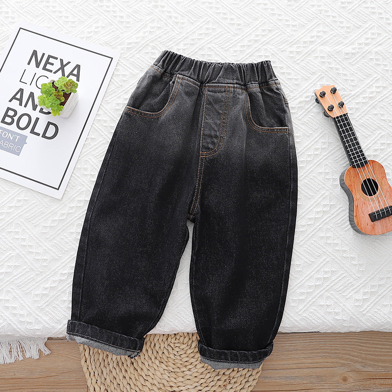 Kids Unisex Black Denim Pants