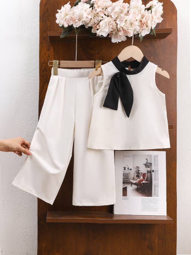 Classy Girls Top & Palazzo Monochrome Set