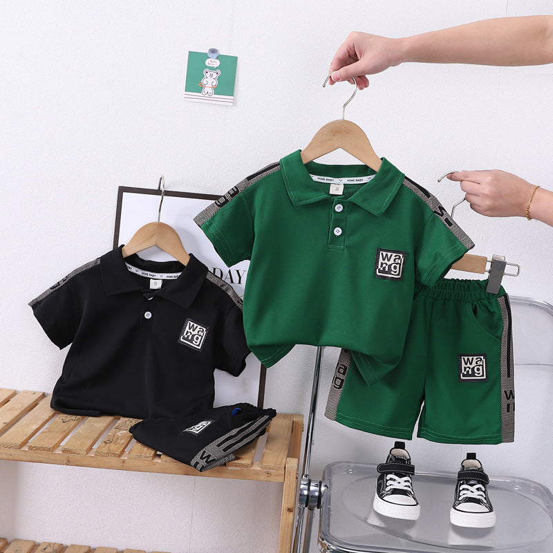Stylish Boys Logo T-shirt and Short Ensemble.