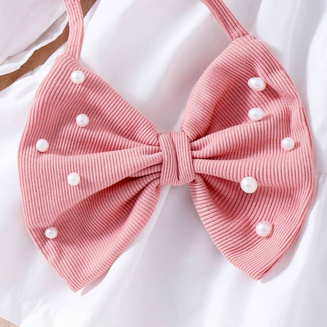 Pearled Vest and Longsleeved Dress Set