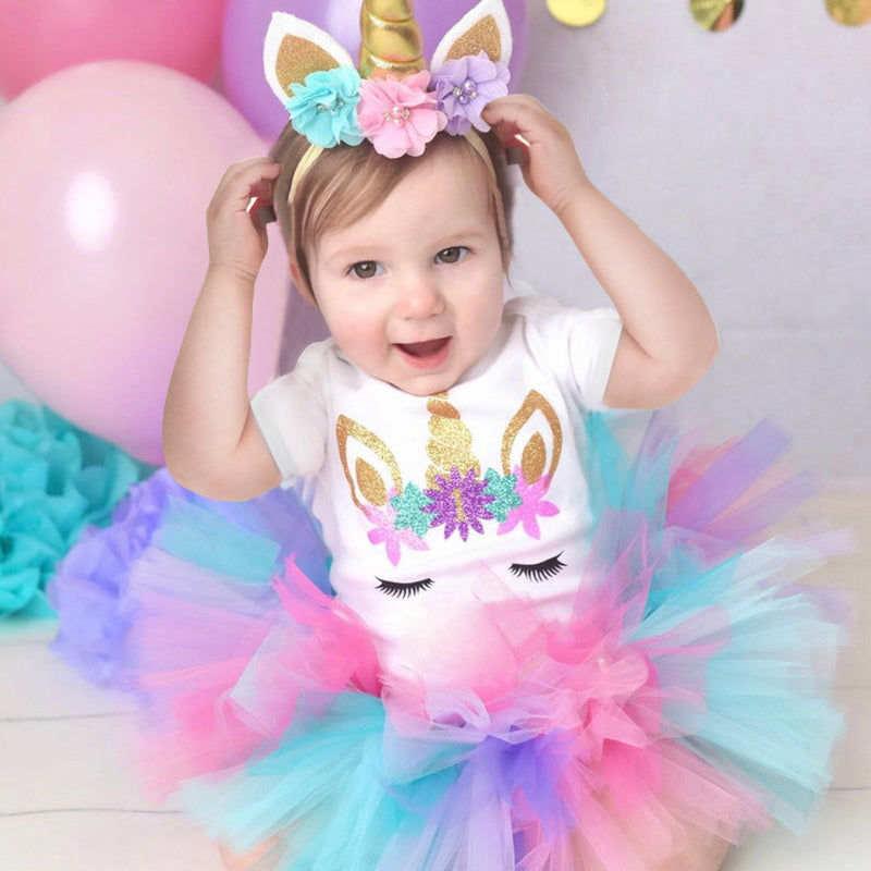 3PIECE UNICORN FIRST BIRTHDAY OUTFIT