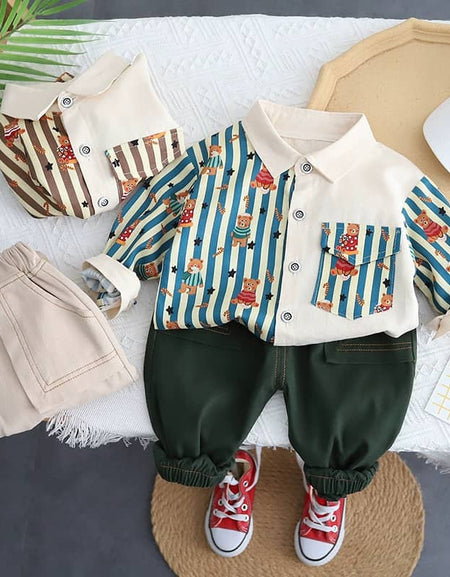 Stripes & Teds Patchwork Shirt and Pants Set