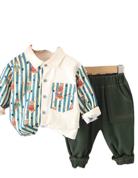 Stripes & Teds Patchwork Shirt and Pants Set