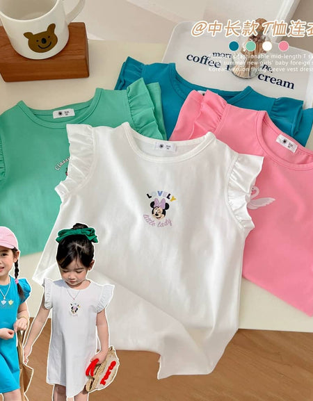 Flounce Baby Sleeve T-shirt Dress